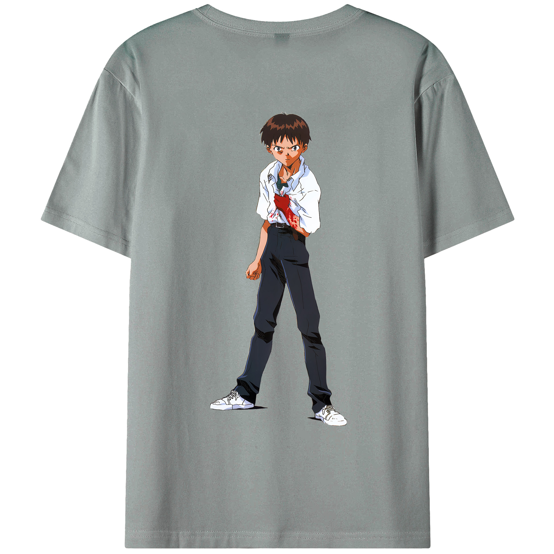 （画像用） EVA 新世紀エヴァンゲリオン 綿100％ メンズ半袖Tシャツ（バックプリント） 通気性